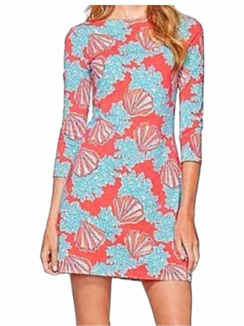 Lilly Pulitzer Topanga Dress Watermelon Coralina Medium Scoopback Cotton Blend - Picture 2 of 12
